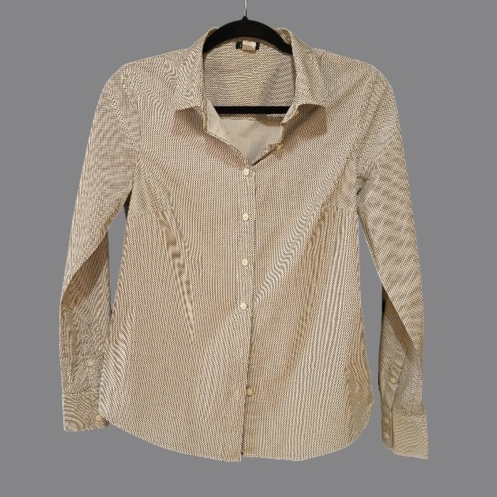 J. CREW Black/White Geometric Button-Down Shirt XS - Picture 3 of 8